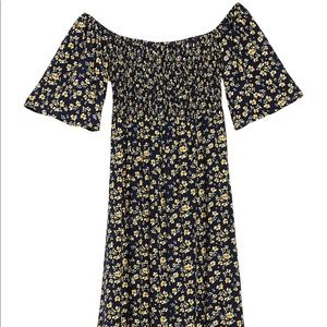 Nordstrom Smocked Midi Dress Floral NWOT size L